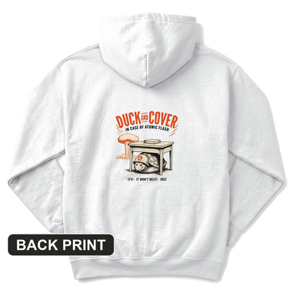 Duck And Cover Back Print Hoodie