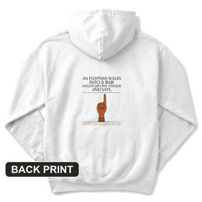 Egyptian Walks Into A Bar Back Print Hoodie