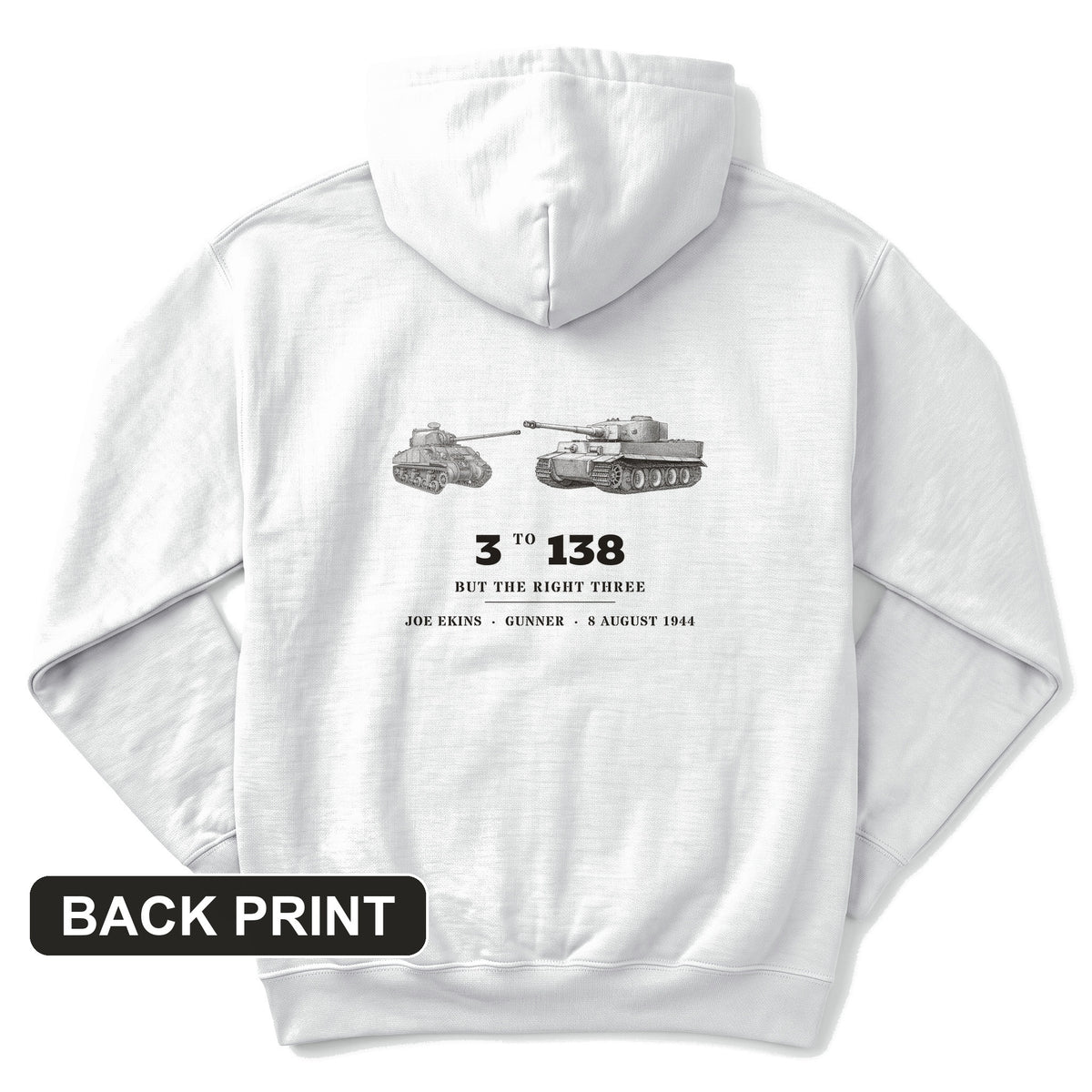 Ekins 3 To 138 Back Print Hoodie