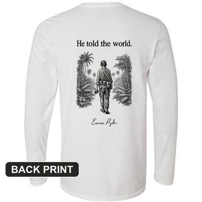 Ernie Pyle Back Print Long Sleeve T-Shirt