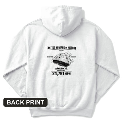 Fastest Humans Back Print Hoodie