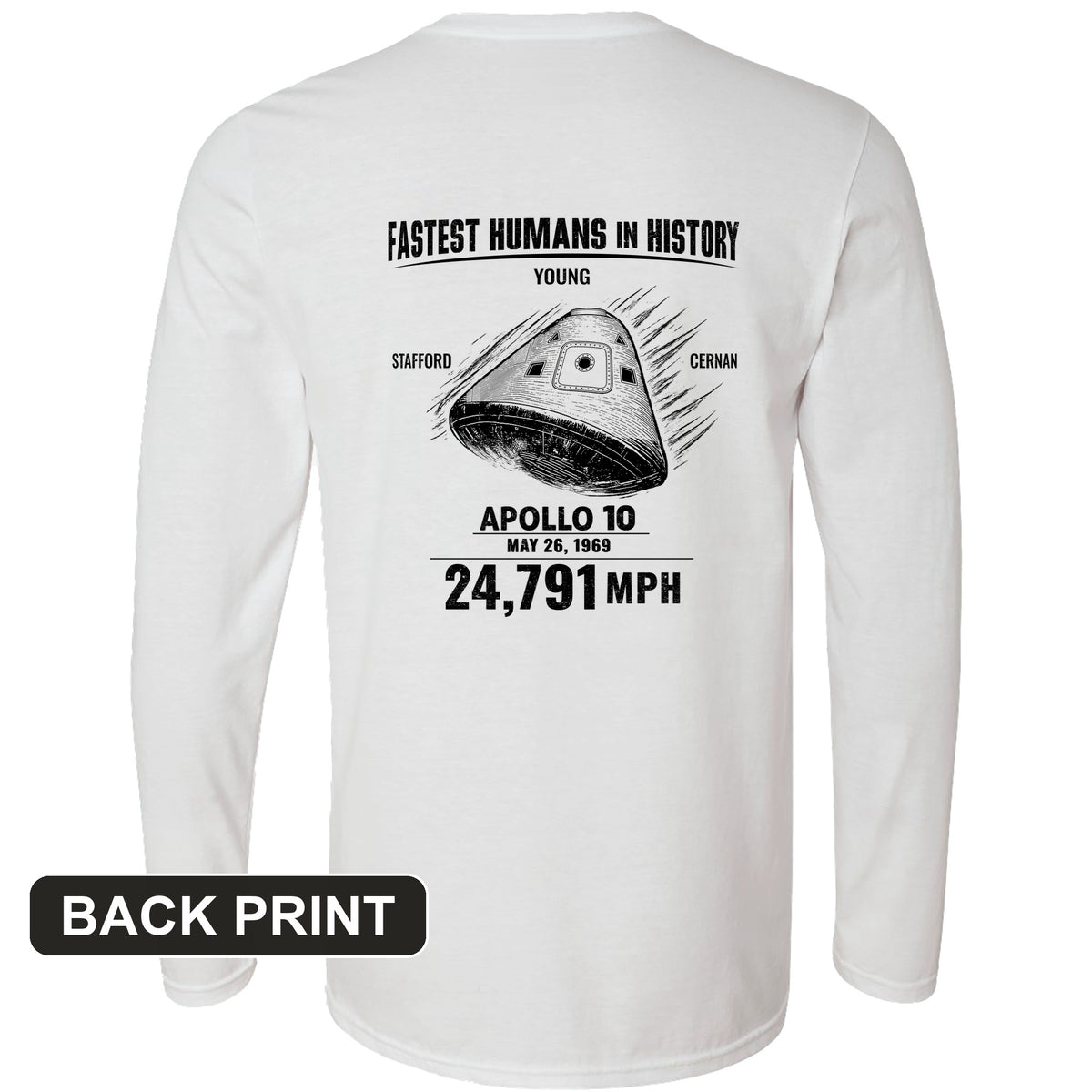 Fastest Humans Back Print Long Sleeve T-Shirt