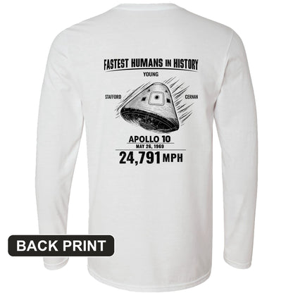 Fastest Humans Back Print Long Sleeve T-Shirt