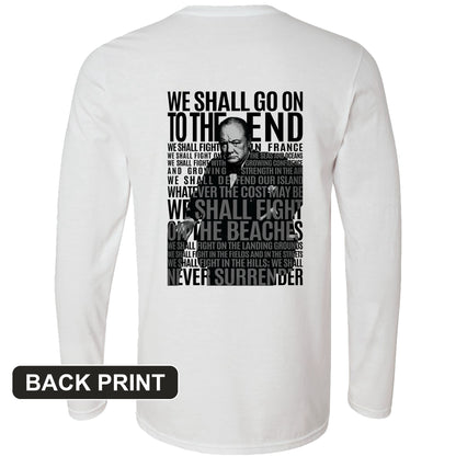 Fight On The Seas And Beaches Back Print Long Sleeve T-Shirt