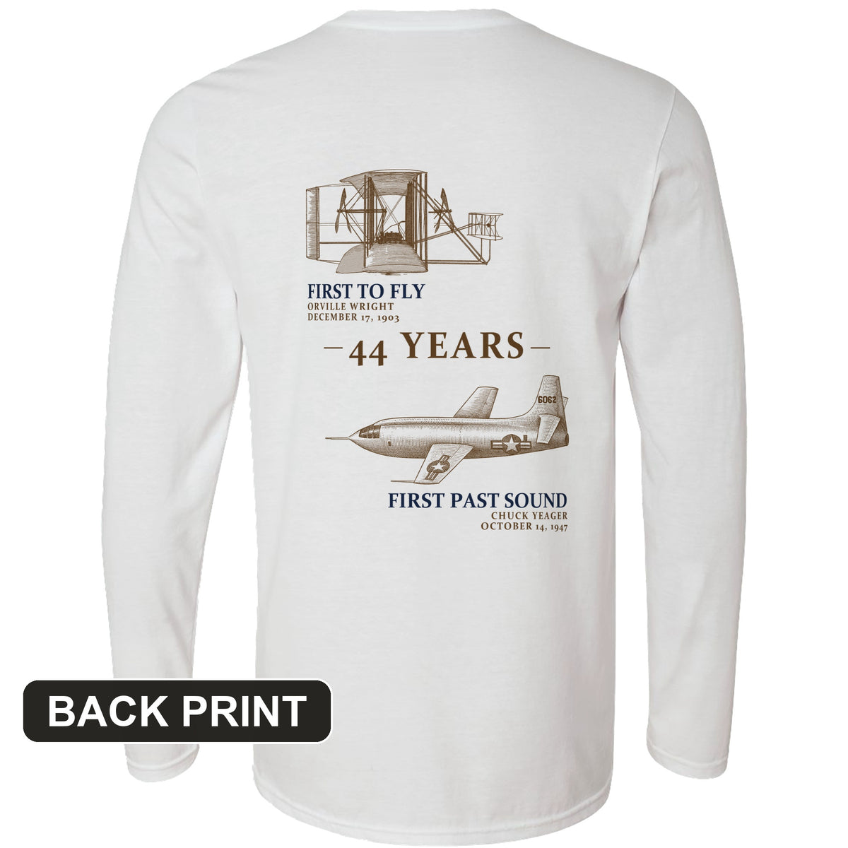 First To Fly - First Past Sound Back Print Long Sleeve T-Shirt