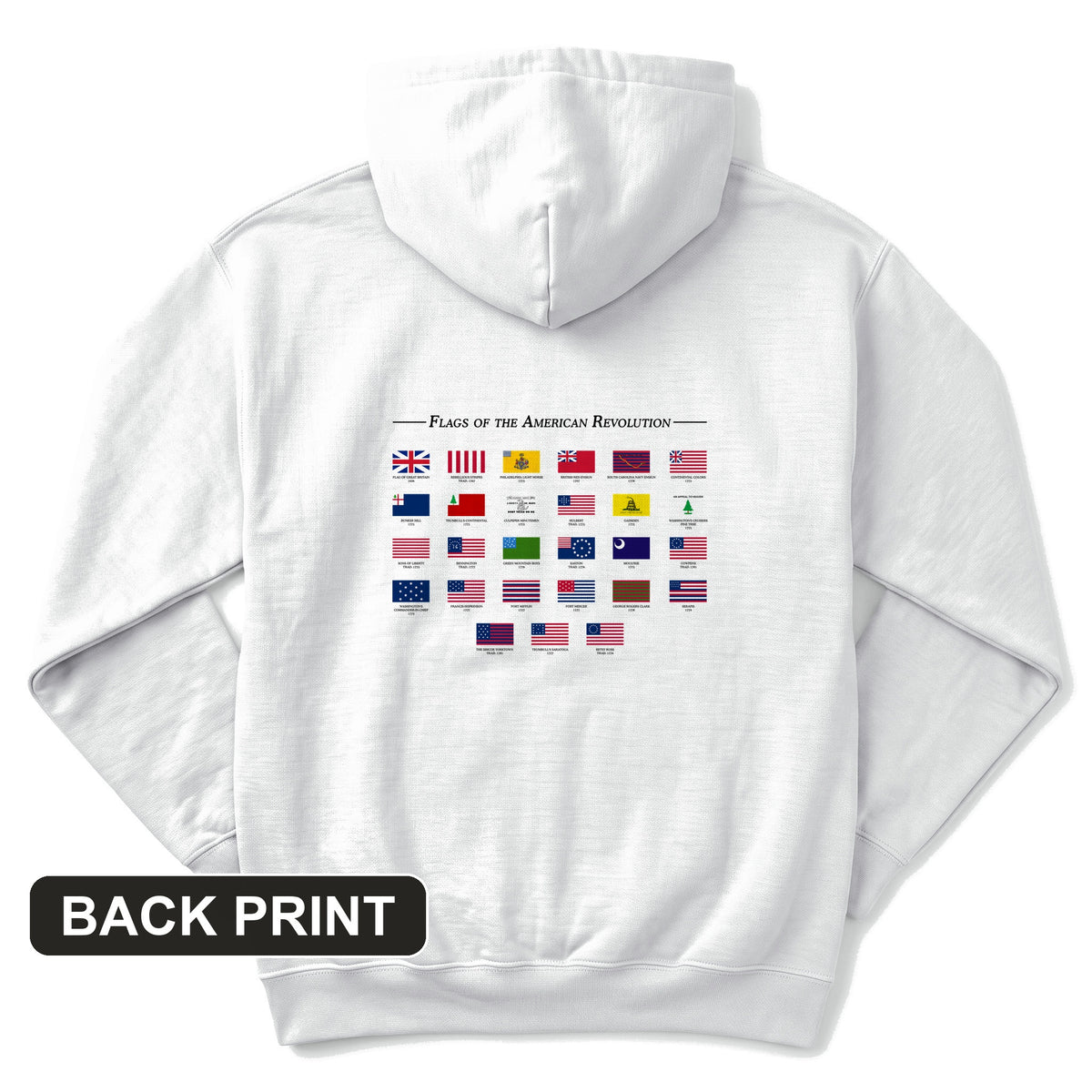 Flags Of The Revolution Back Print Hoodie