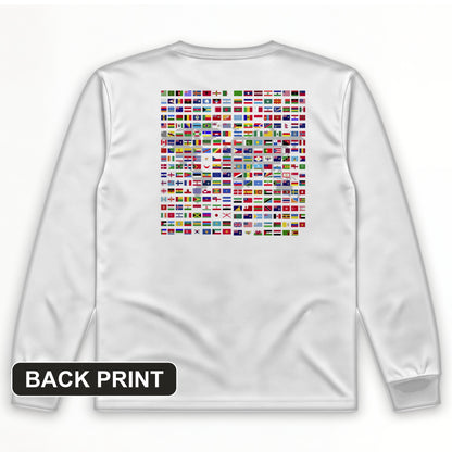 Flags of the World Back Print Long Sleeve T-Shirt