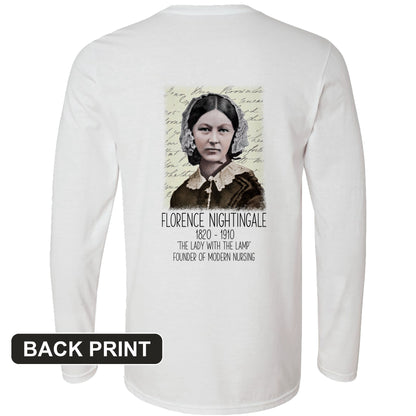 Florence Nightingale Back Print Long Sleeve T-Shirt
