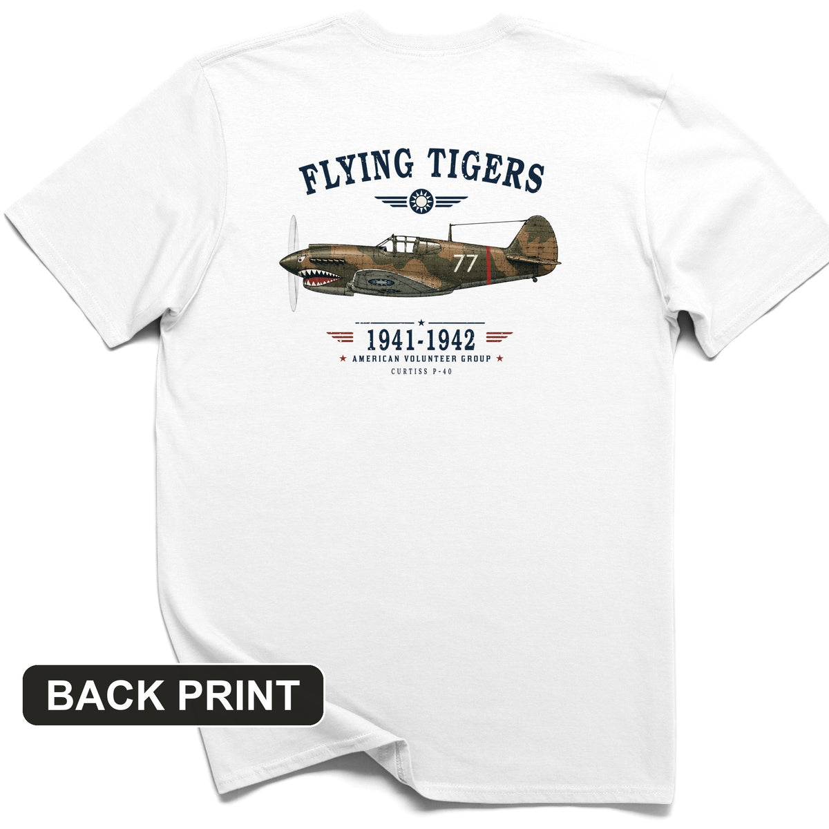 Flying Tigers Back Print T-Shirt