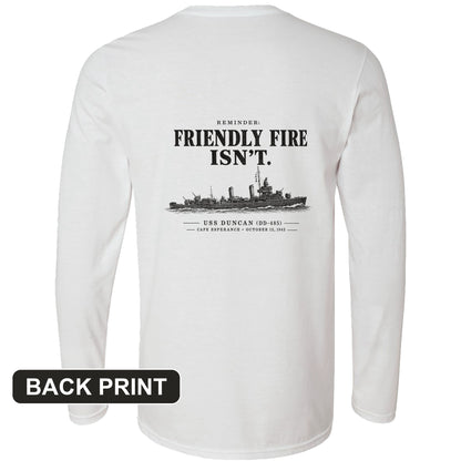 Friendly Fire Isn't Back Print Long Sleeve T-Shirt