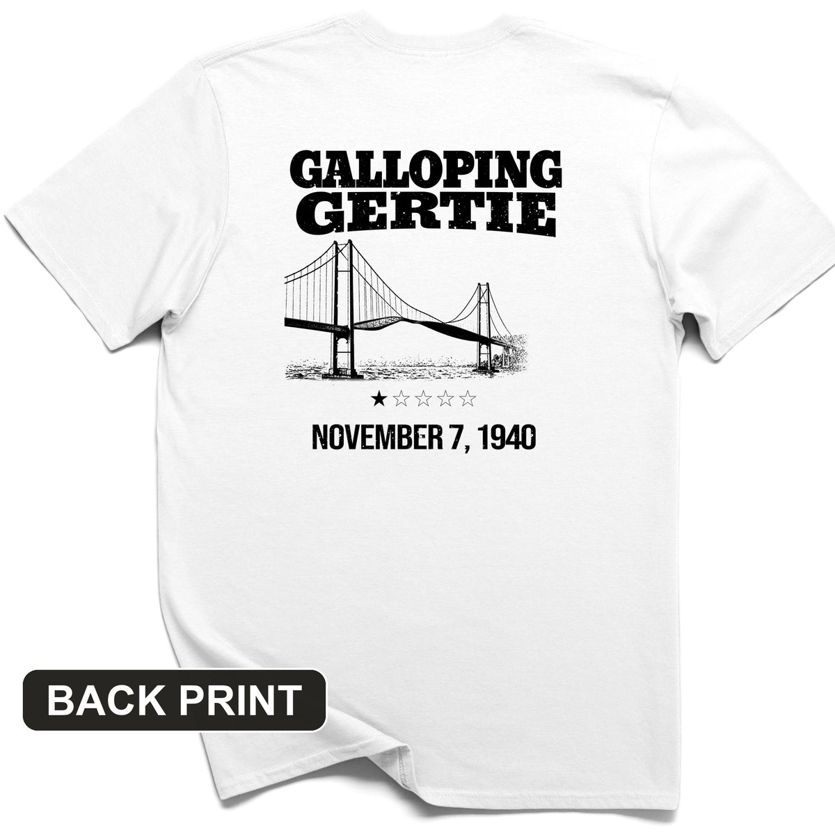 Galloping Gertie Back Print T-Shirt