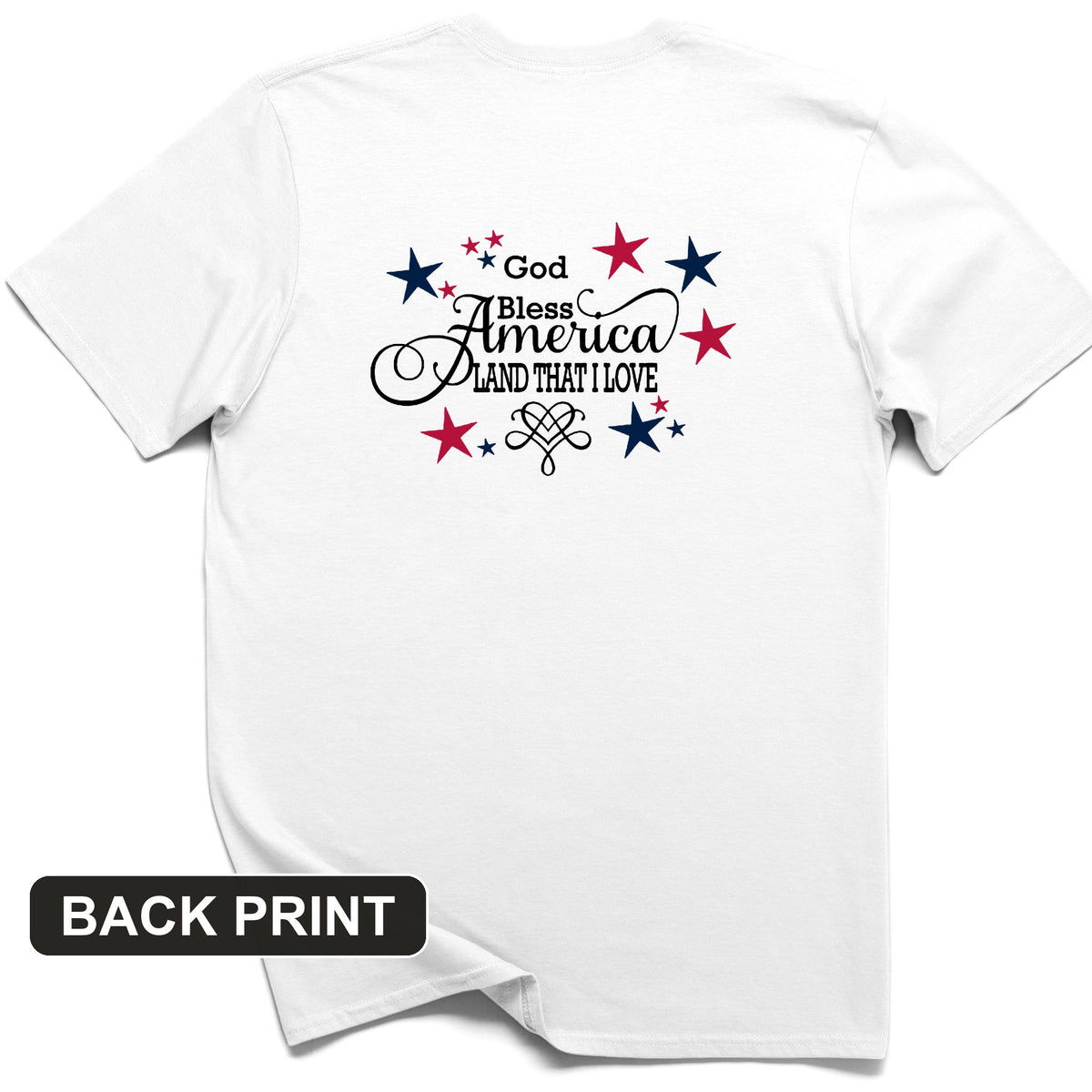 God Bless America Back Print T-Shirt