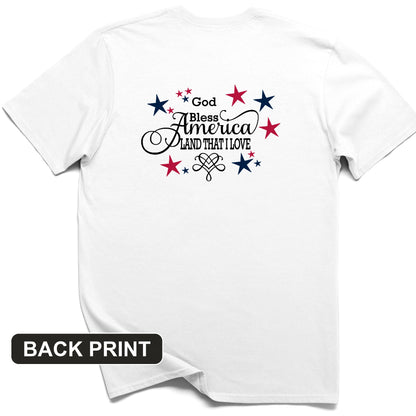 God Bless America Back Print T-Shirt