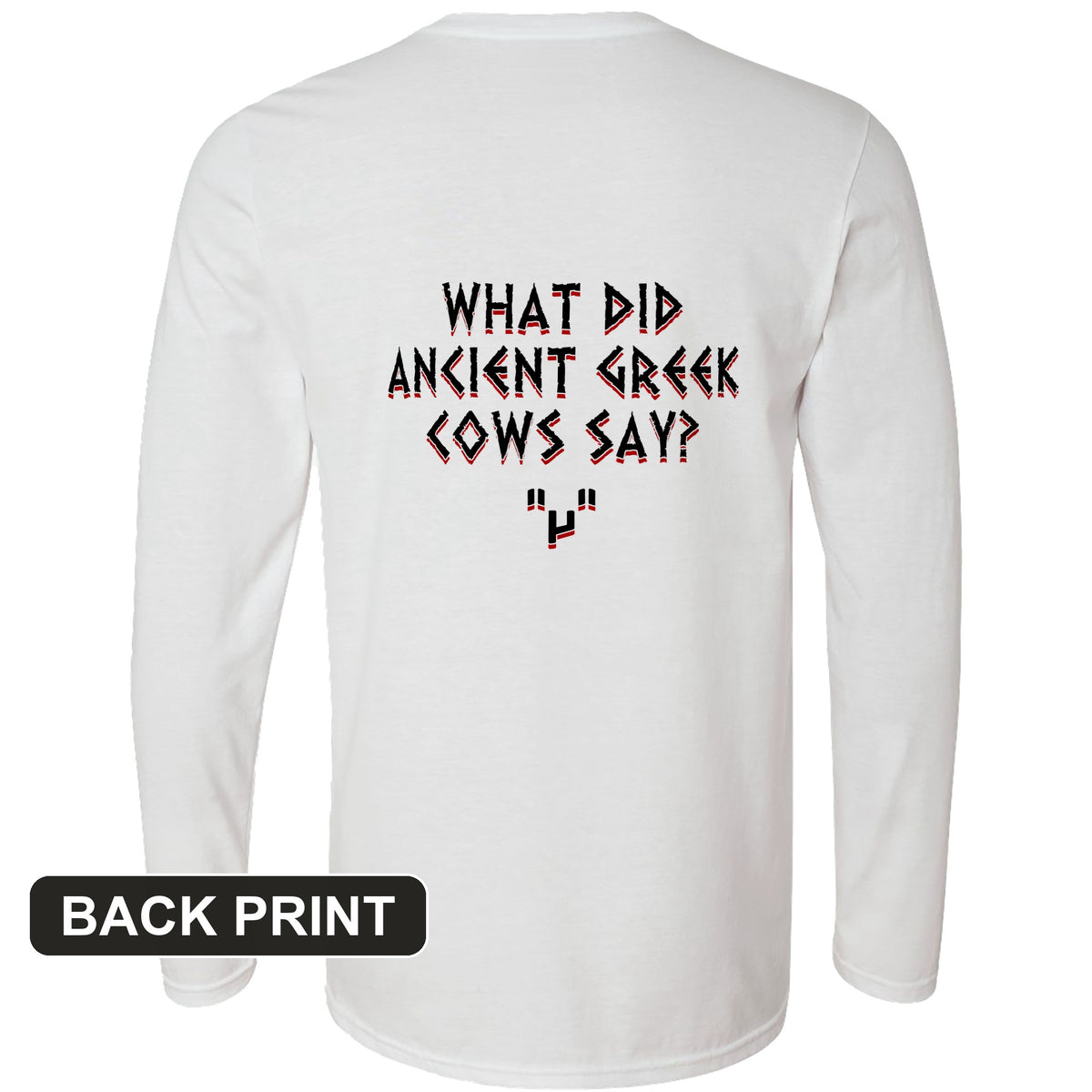 Greek Cows Back Print Long Sleeve T-Shirt
