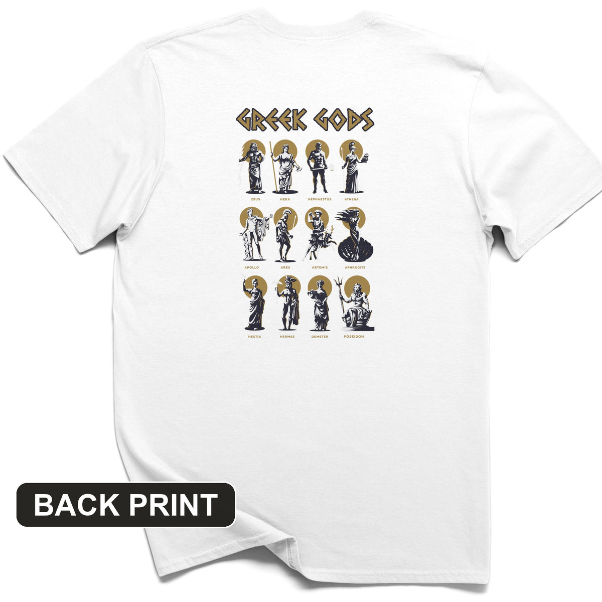 Greek Gods Back Print T-Shirt
