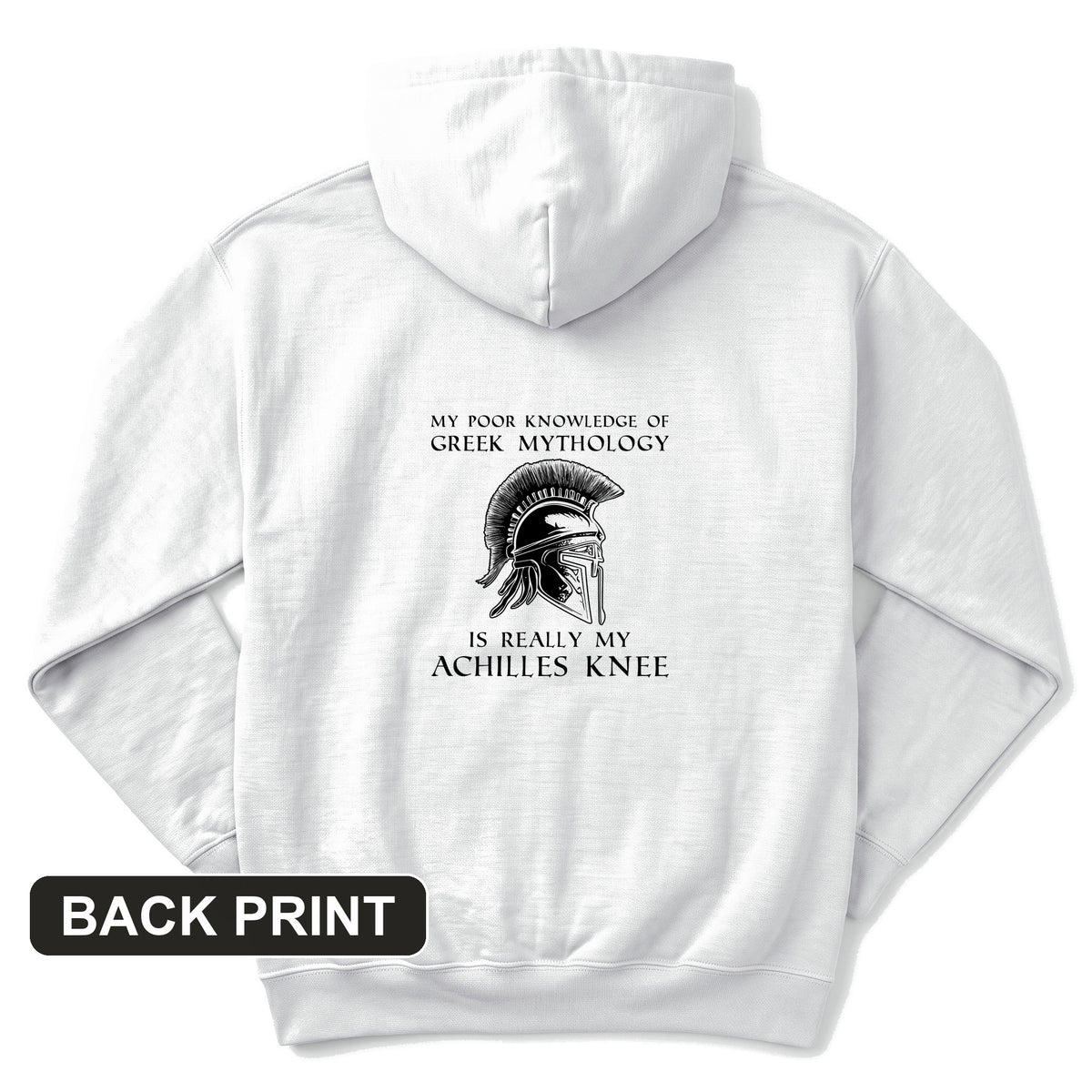 Greek Mythology Achilles Knee Back Print Hoodie