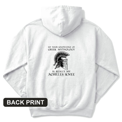 Greek Mythology Achilles Knee Back Print Hoodie