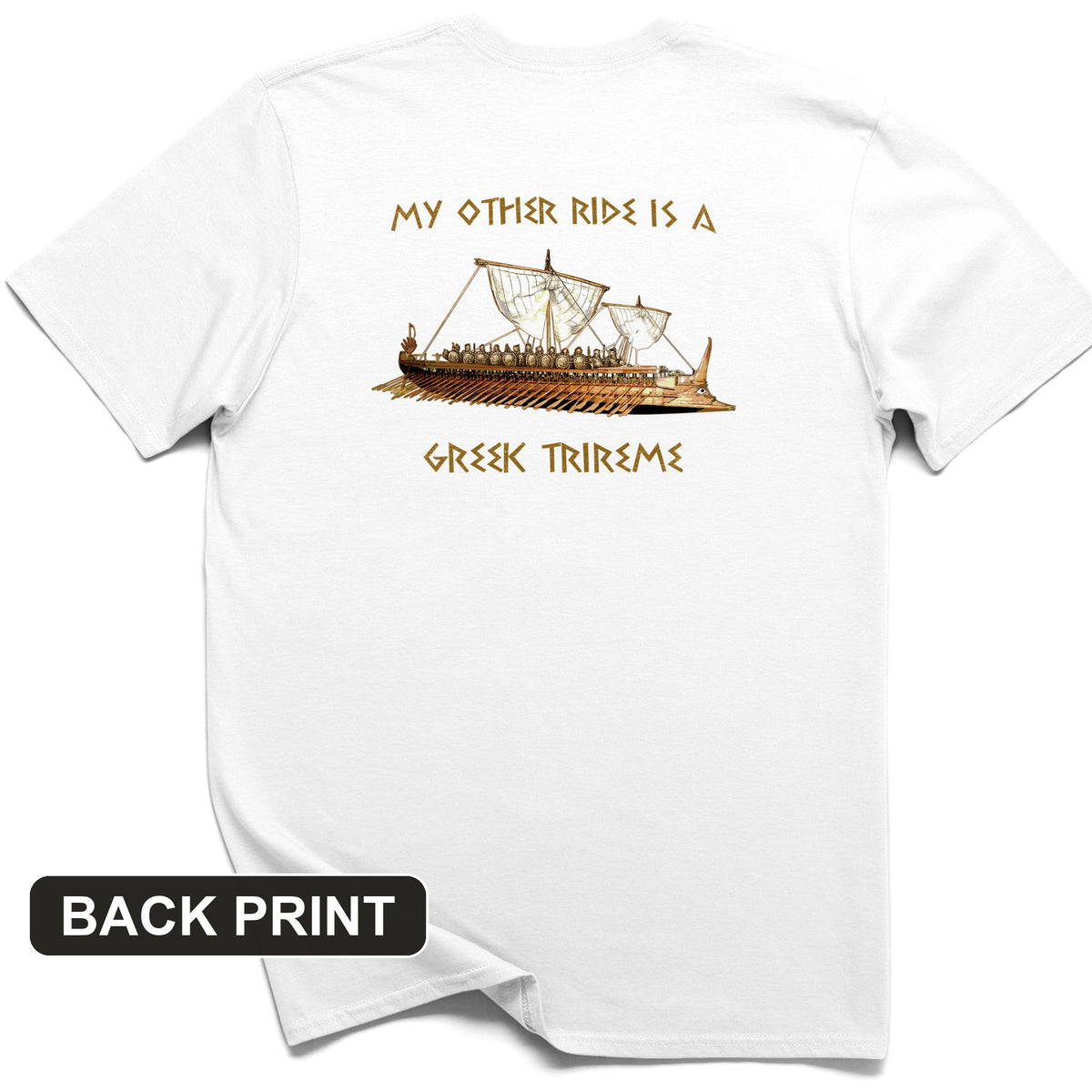 Greek Trireme Back Print T-Shirt