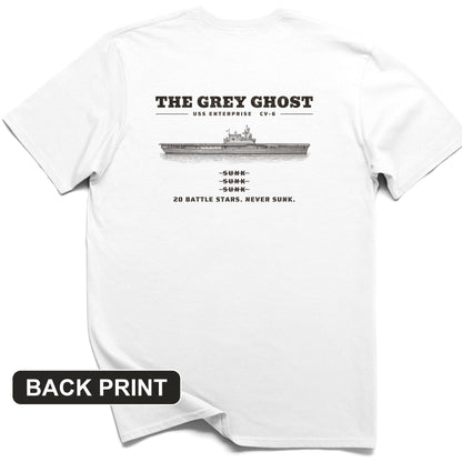 Grey Ghost Back Print T-Shirt