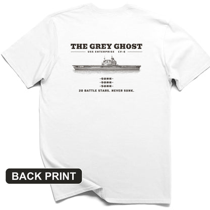 Grey Ghost Back Print T-Shirt