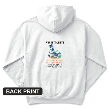 Visit Tahiti HMS Bounty 1789 Back Print Hoodie