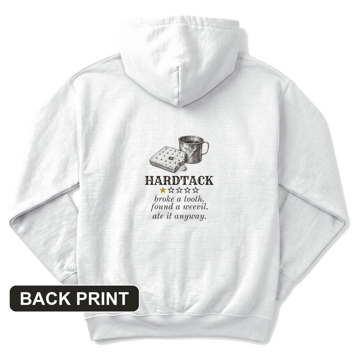 Hardtack One Star Review Back Print Hoodie