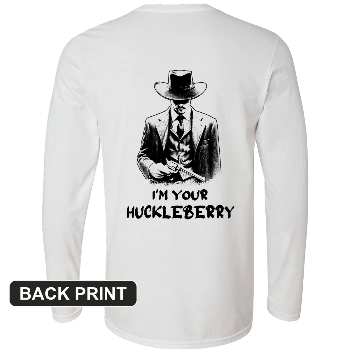 Huckleberry Back Print Long Sleeve T-Shirt