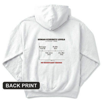 Human Stupidity Levels Back Print Hoodie