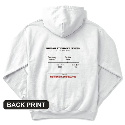 Human Stupidity Levels Back Print Hoodie