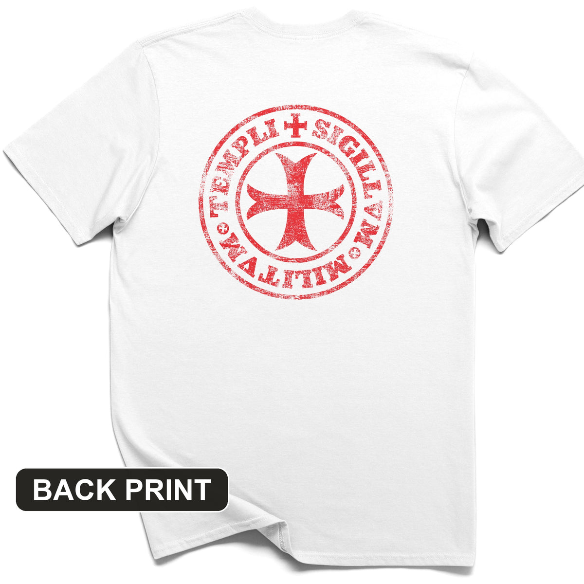 Knights Templar 2 Back Print T-Shirt