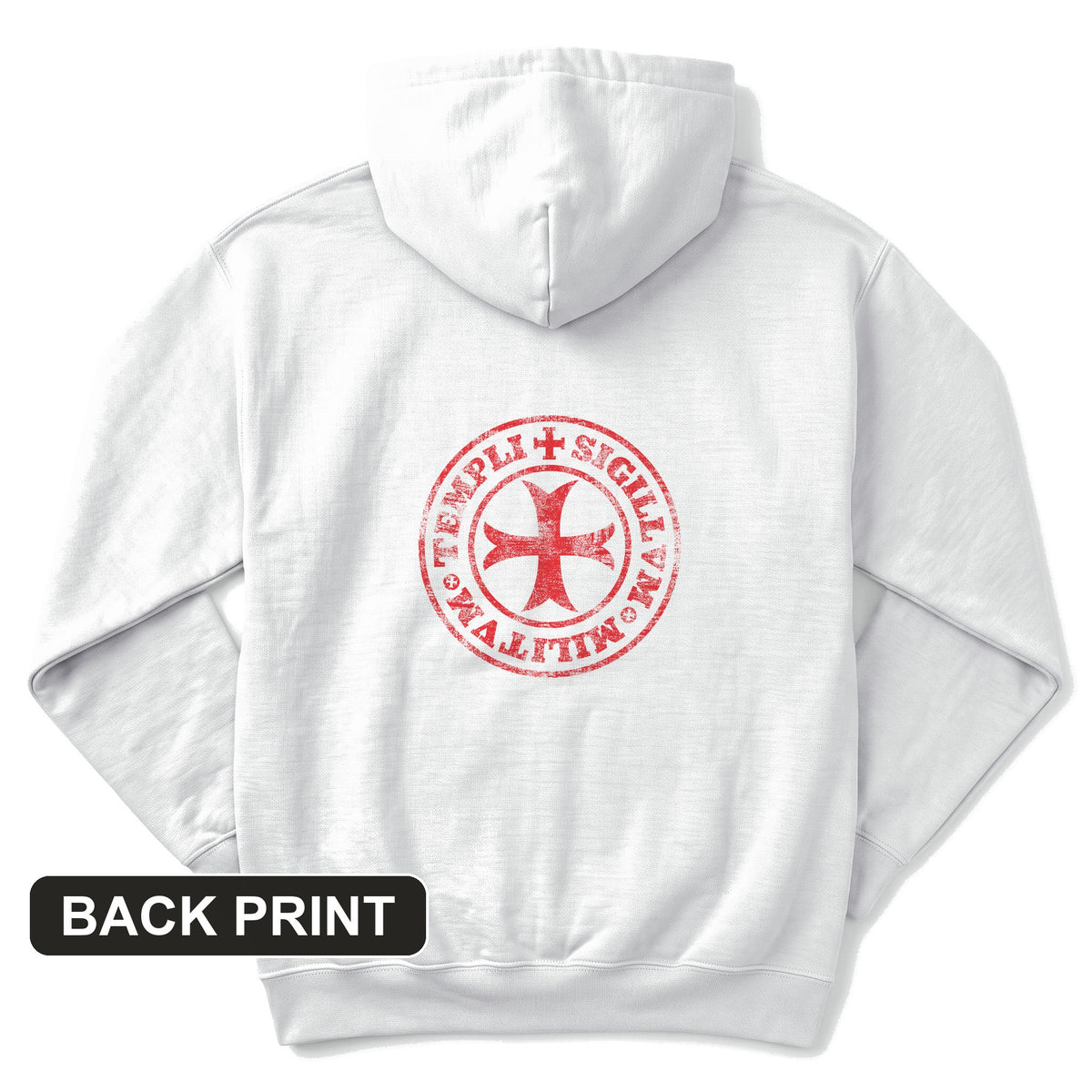 Knights Templar 2 Back Print Hoodie