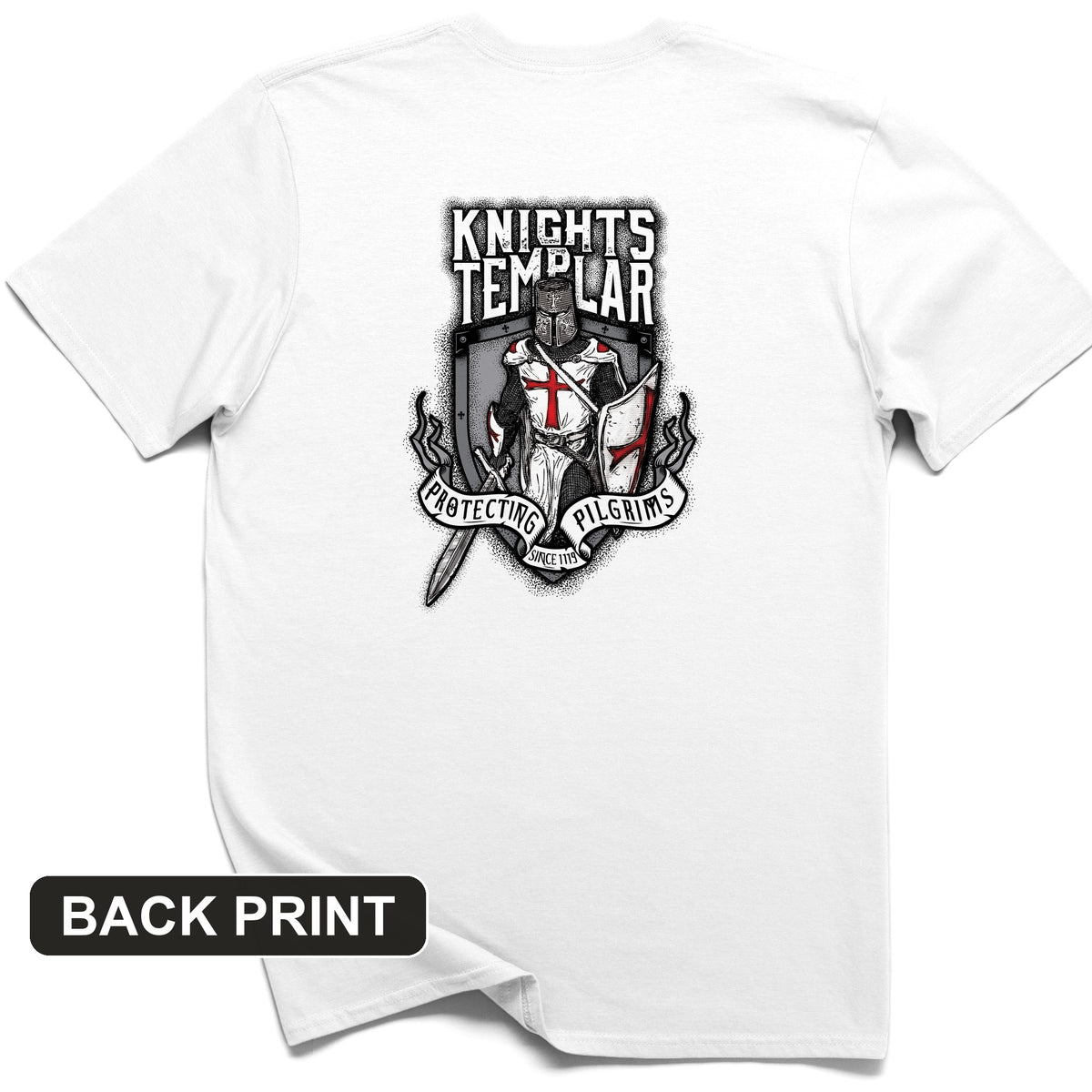 Knights Templar Back Print T-Shirt