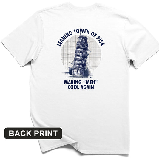 Leaning Tower of Pisa Back Print T-Shirt