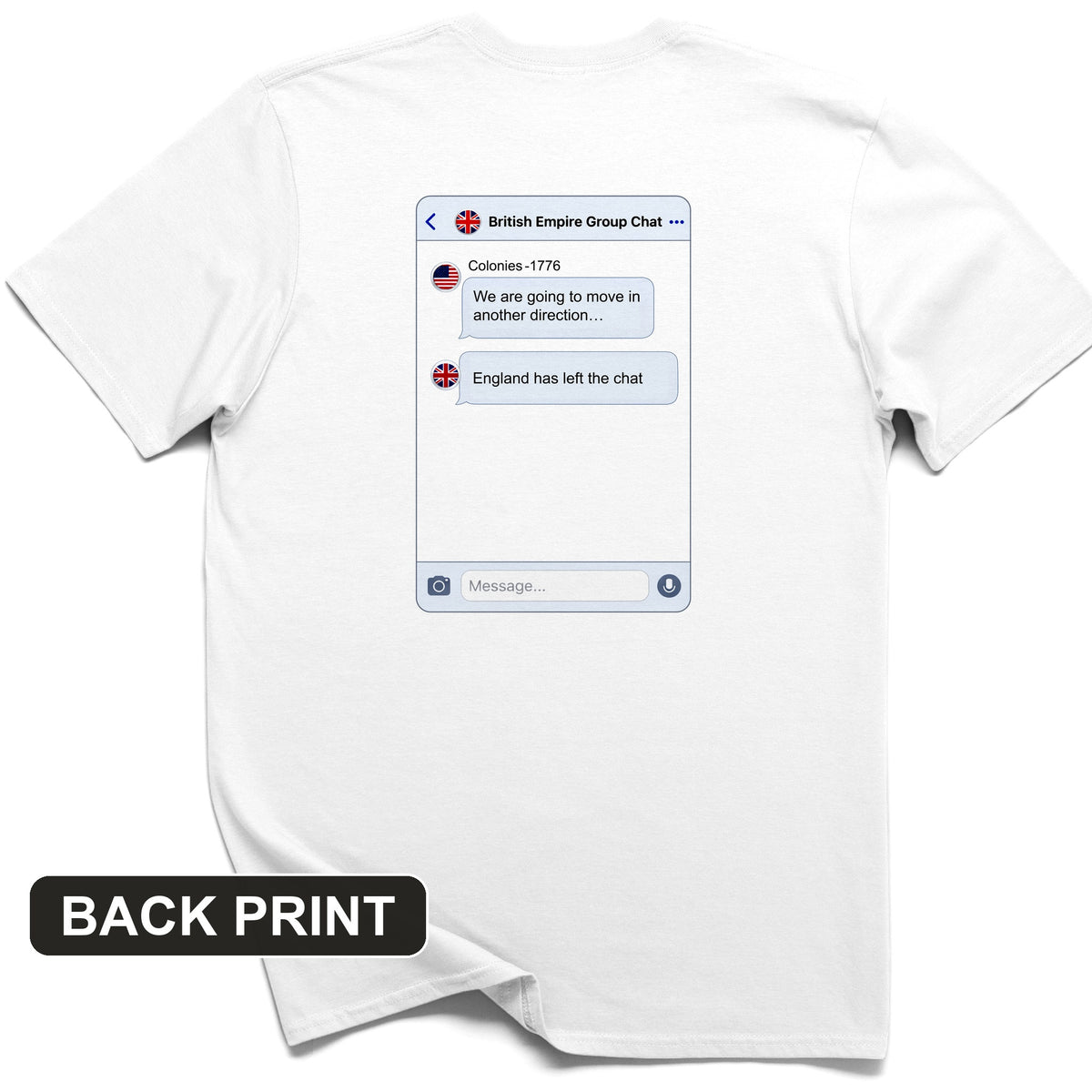 Left the Chat Back Print T-Shirt