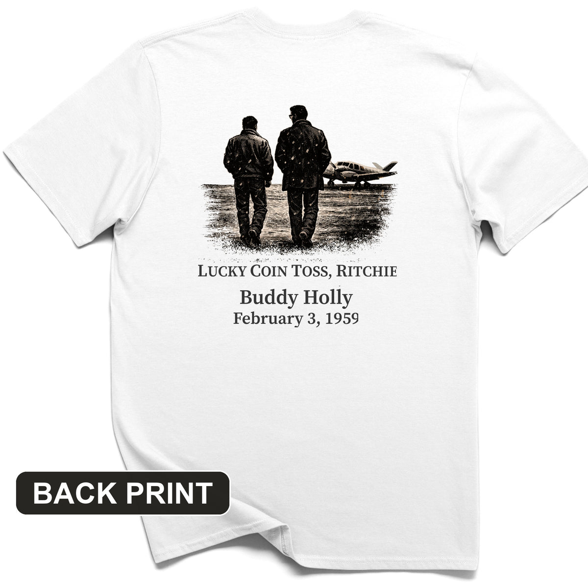 Lucky Coin Toss Back Print T-Shirt