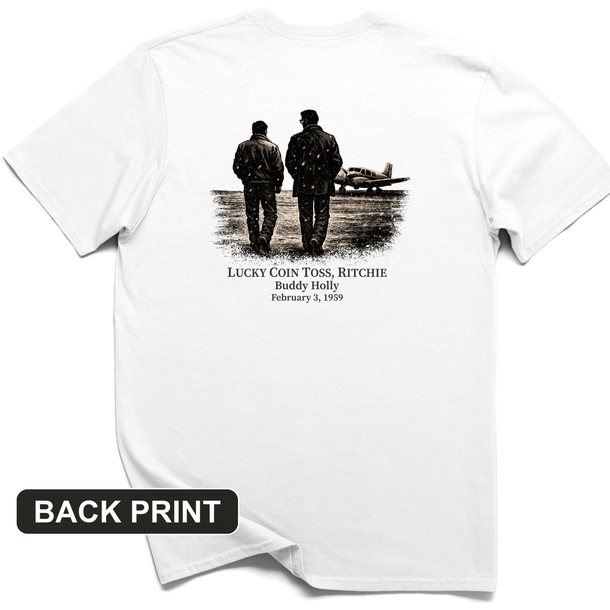 Lucky Coin Toss Back Print T-Shirt