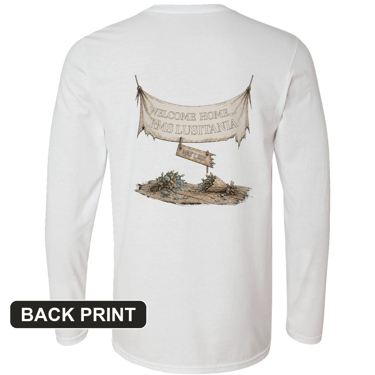 Lusitania Back Print Long Sleeve T-Shirt