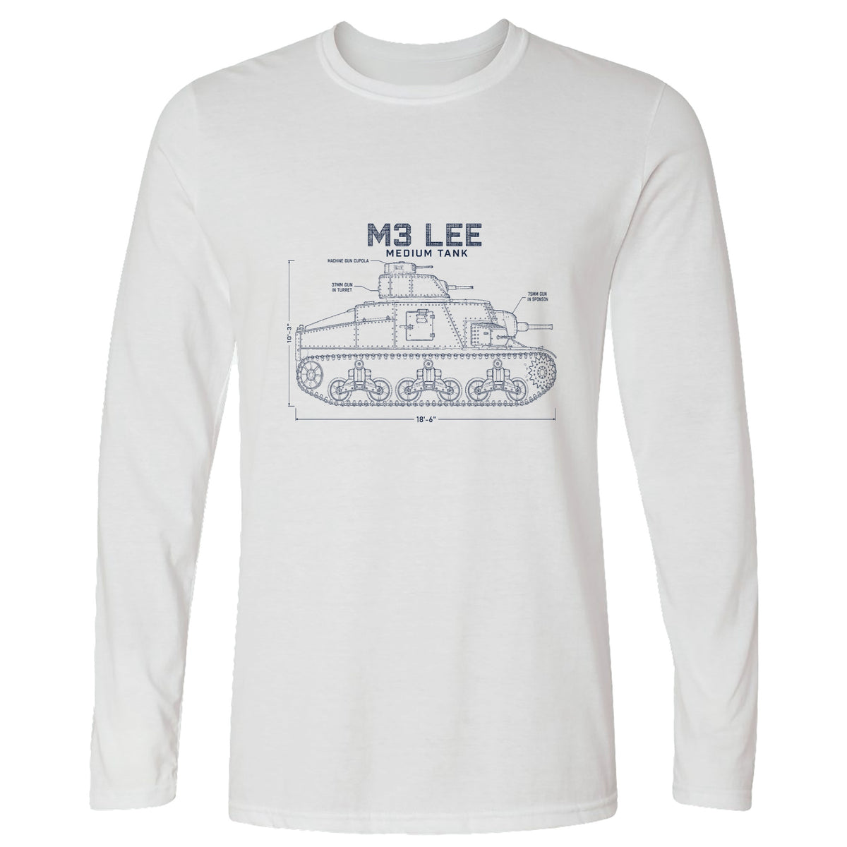 M3 Lee Blueprint Long Sleeve T-Shirt