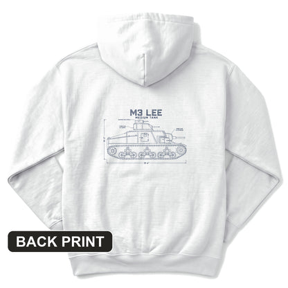 M3 Lee Blueprint Back Print Hoodie
