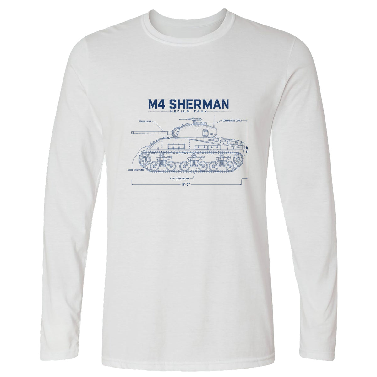 M4 Sherman Blueprint Long Sleeve T-Shirt