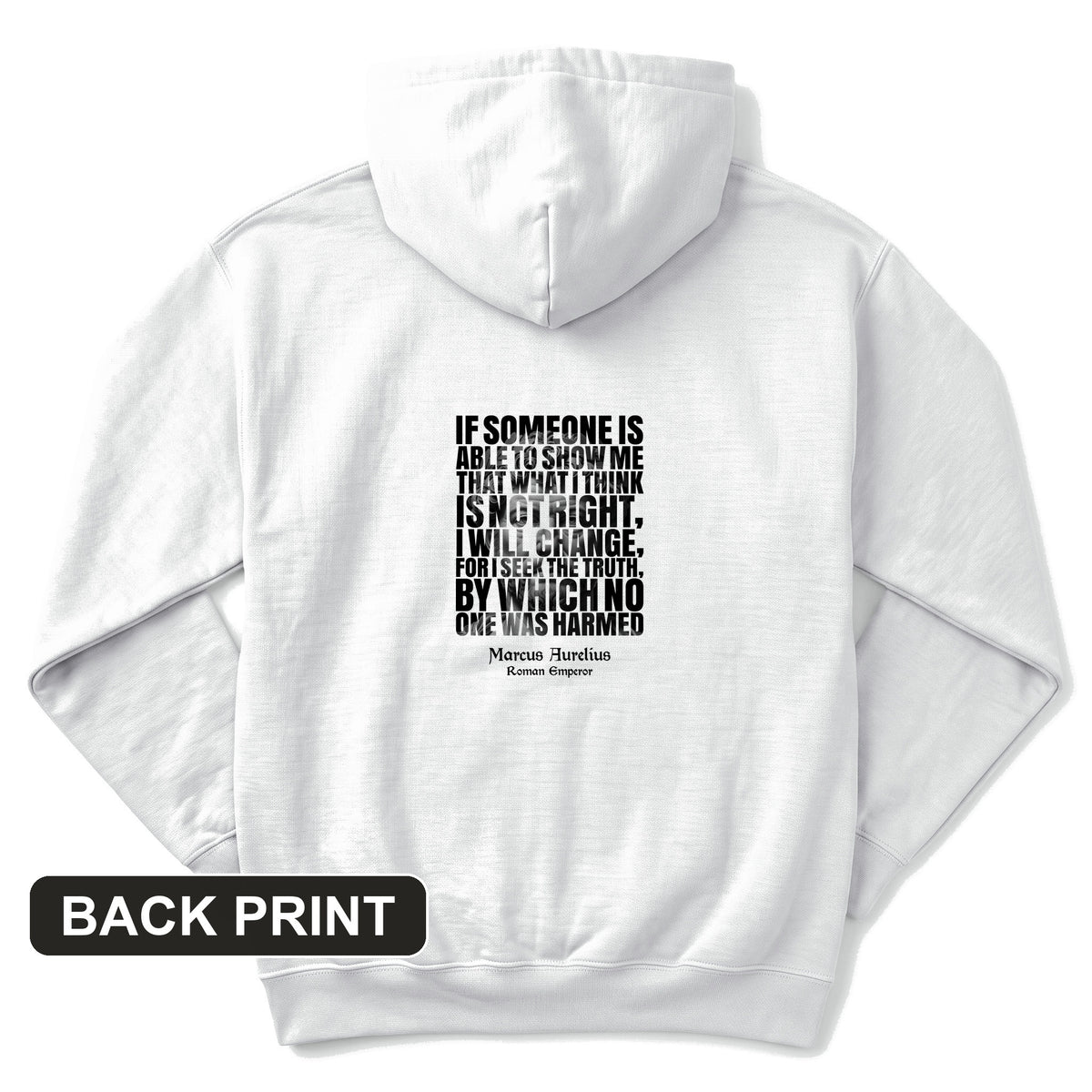 Marcus Aurelius Quote Back Print Hoodie