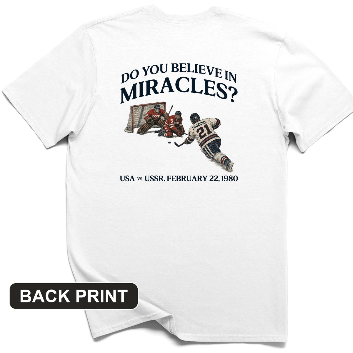 Miracle on Ice Back Print T-Shirt