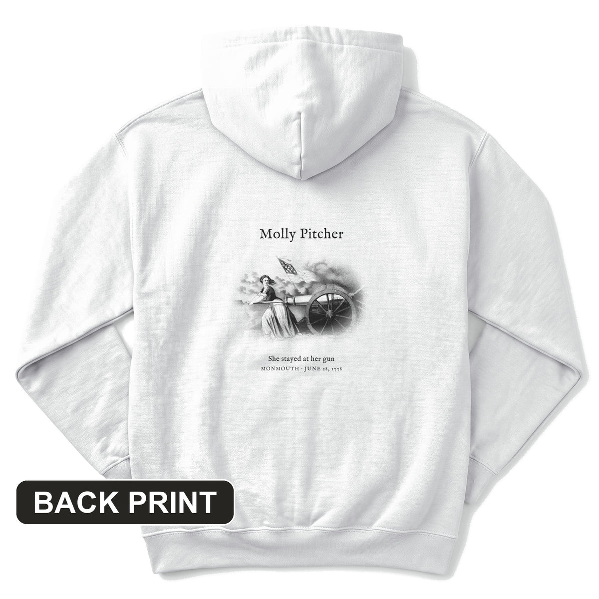 Molly Pitcher Back Print Hoodie