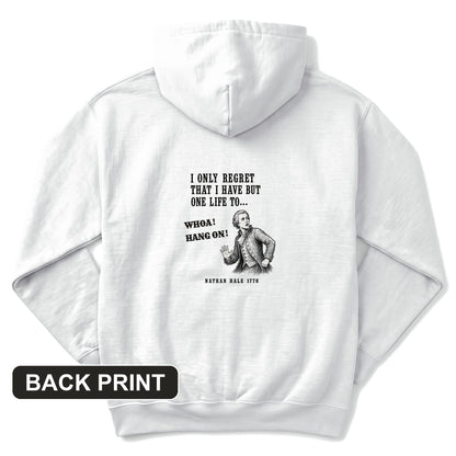 Nathan Hale Whoa Hang On Back Print Hoodie