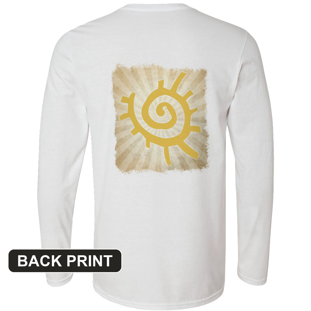 Native American Sun Symbol Back Print Long Sleeve T-Shirt