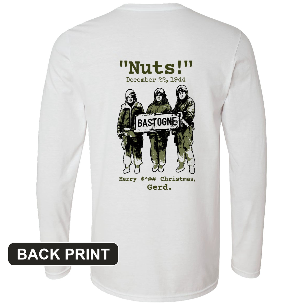 Nuts Back Print Long Sleeve T-Shirt