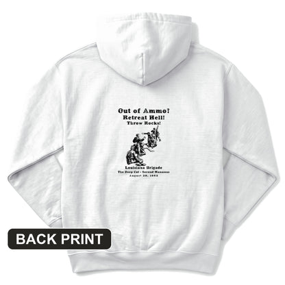 Out Of Ammo Throw Rocks Back Print Hoodie