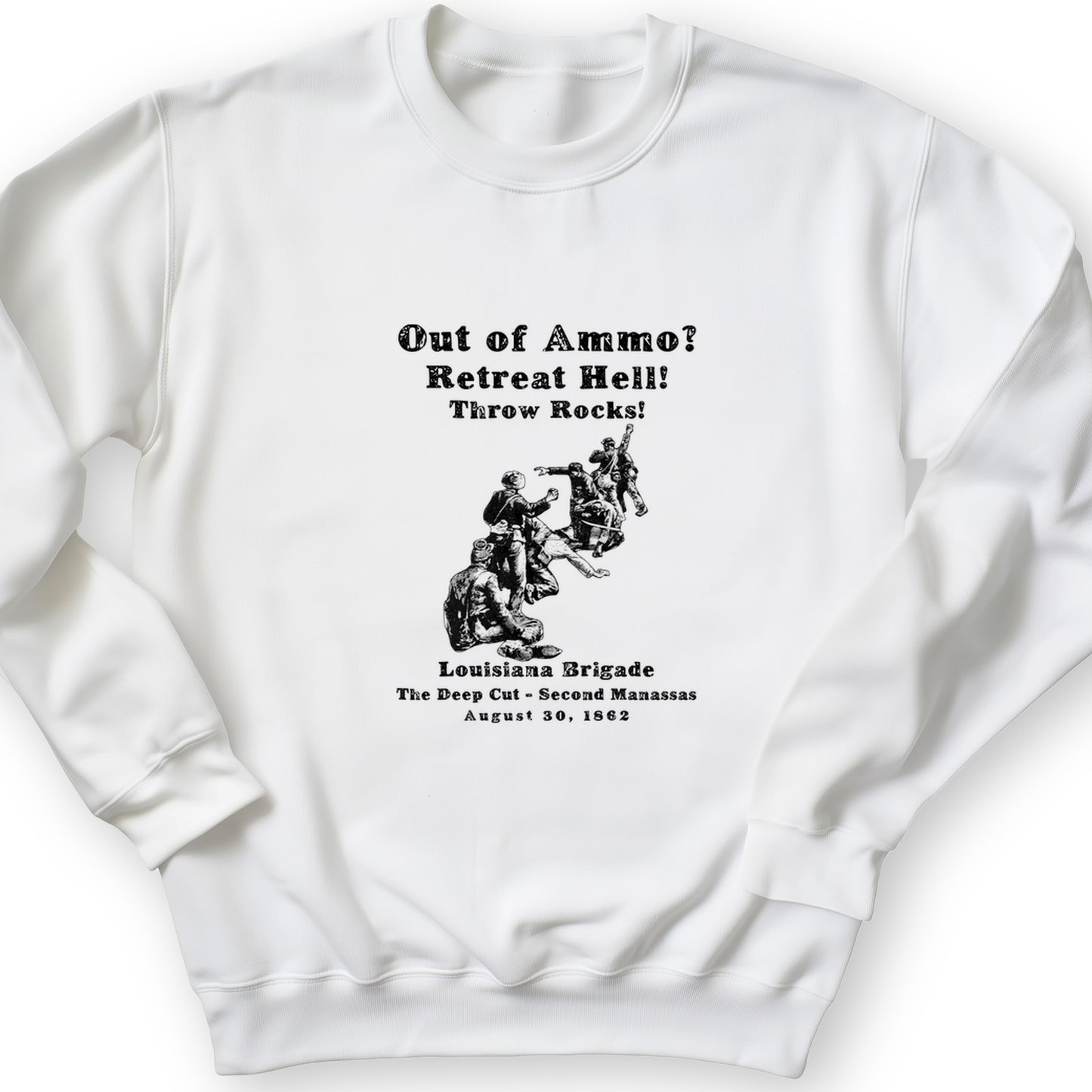 Out Of Ammo Throw Rocks Crewneck
