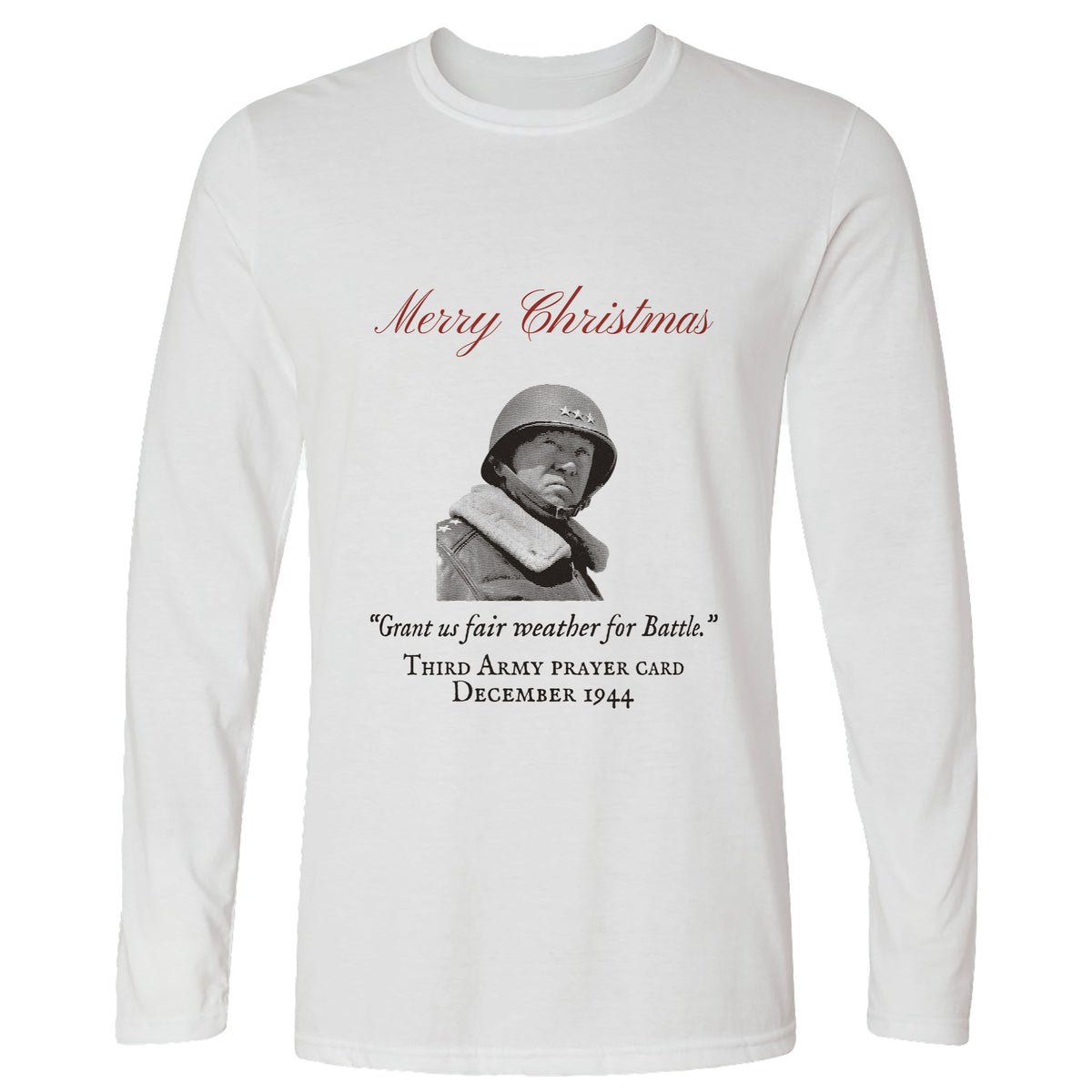 Patton Christmas Card Fair Weather For Battle T-Shirt