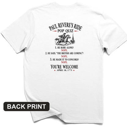 Paul Revere Quiz Back Print T-Shirt